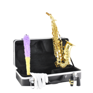 Saxofón soprano SI Bemol Blessing con estuche, laqueado-curvo 6434L