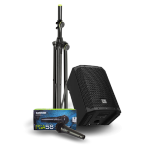Combo Electrovoice Everse 8 con Micrófono Shure PGA58 y Atril para Bafle - Imagen 1